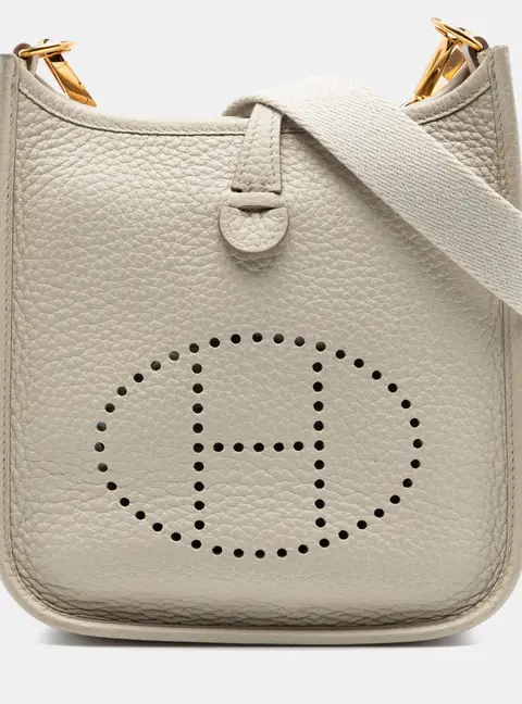 Hermes Evelyne TPM 16 Beton Taurillon Clemence Leather Crossbody Bag