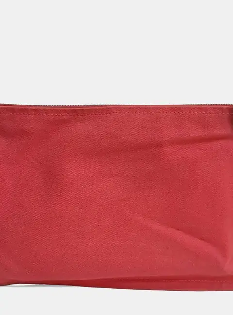 Hermes Vein Pouch Red Canvas Clutch Bag