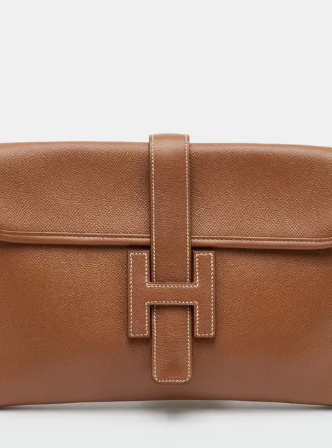 Hermes Jige 29 Gold Epsom Leather Clutch