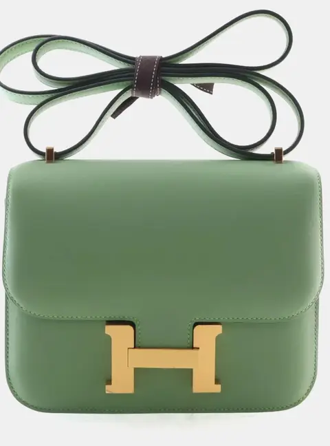 Hermes Constance 18 Vert Criquet Swift Crossbody Bag