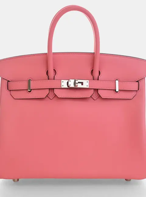 Hermes Birkin 25 Rose Ete Swift Calfskin Leather Top Handle Bag