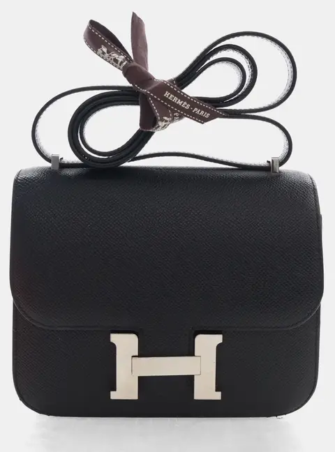 Hermes Constance 18 Black Epsom Calfskin Leather Shoulder Bag