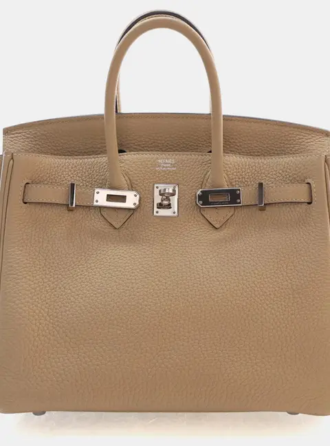 Hermes Birkin 25 Trench Togo Calfskin Leather Top Handle Bag