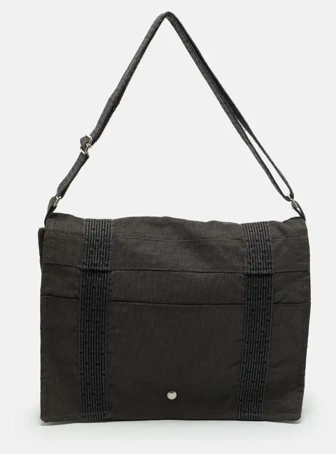 Hermes Herline Grey Canvas Messenger Bag