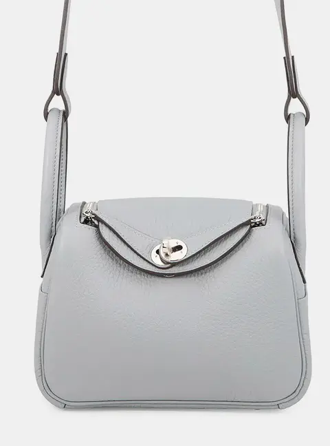 Hermes Lindy Mini Vert Amande Taurillon Clemence Leather Shoulder Bag