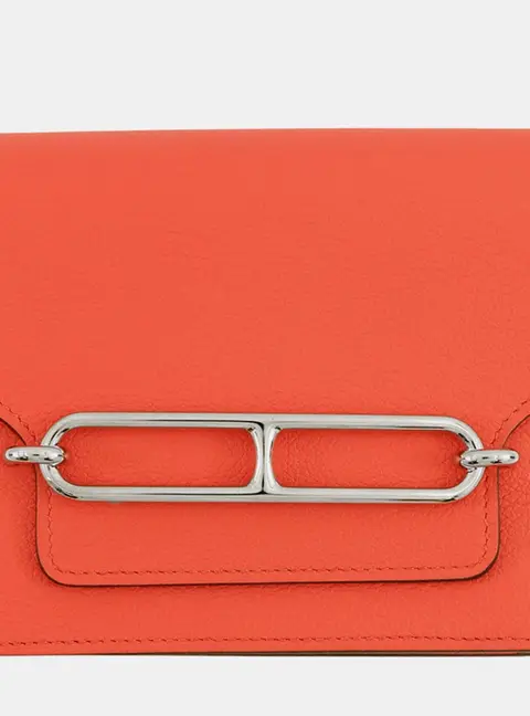Hermes Roulis Slim Verso Rose Texas/Sienne Evercolor Leather Shoulder Bag