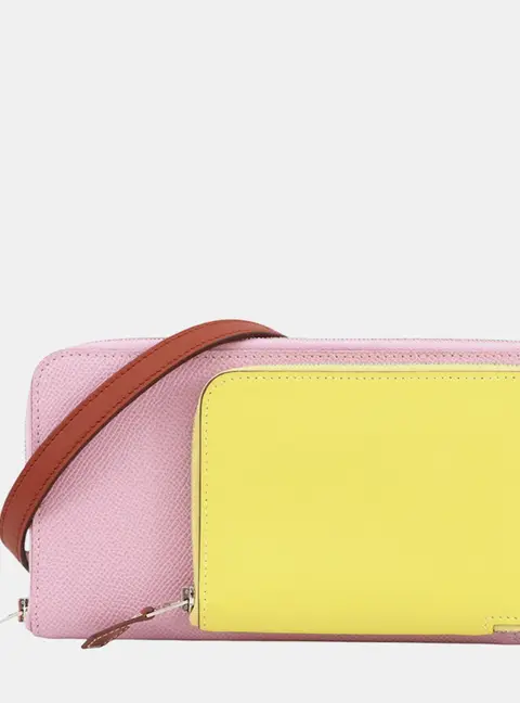 Hermes Nouveau To Go Mauve Sylvestre Lime Cuivre Epsom Leather Swift Leather Shoulder Bag