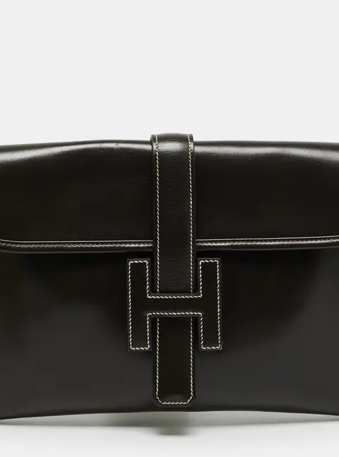 Hermes Jige Elan 29 Chocolat Box Leather Clutch