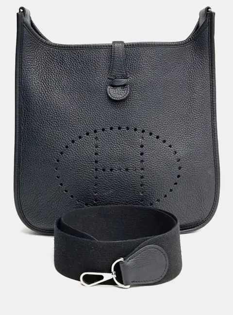 Hermes Evelyne 29 Black Togo Calfskin Leather Crossbody Bag