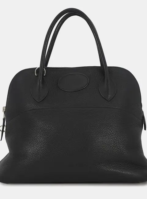 Hermes Bolide 31 Black Taurillon Clemence Leather Top Handle Bag