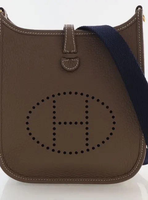 Hermes Evelyne TPM 16 Etoupe Clemence Calfskin Leather Shoulder Bag