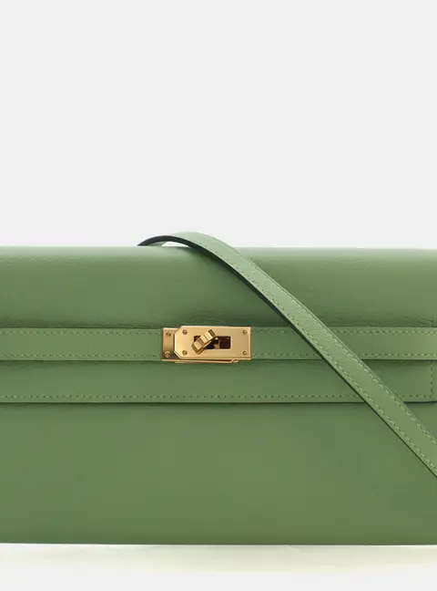Hermes Kelly To Go Vert Criquet Evercolor Calfskin Leather Bag