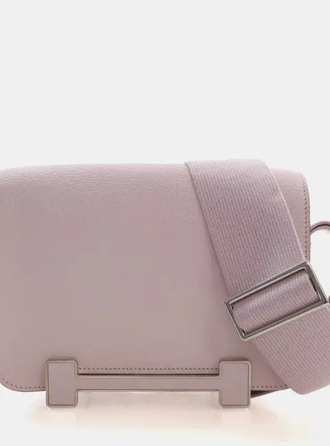 Hermes Geta Mauve P&Atilde;&cent;le Chevre Mysore Leather Shoulder Bag