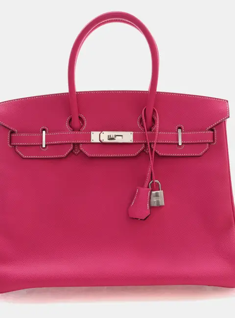 Hermes Birkin 35 Rose Tyrien Epsom Leather Top Handle Bag