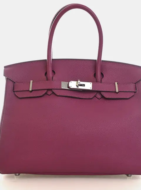 Hermes Birkin 30 Tosca Togo Calfskin Leather Top Handle Bag