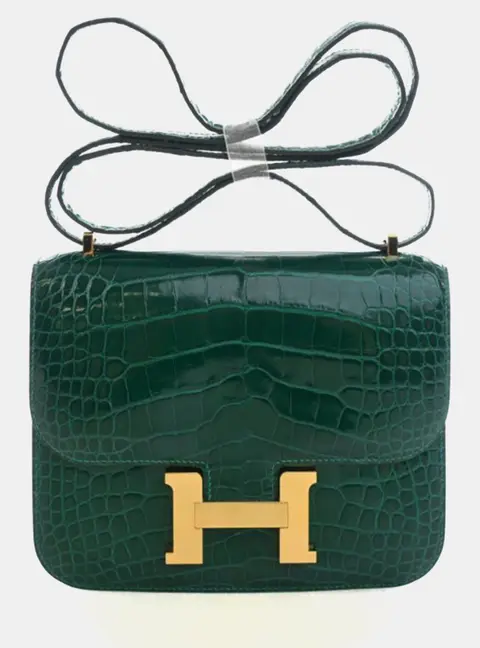 Hermes Constance 18 Vert Emeraude Alligator Leather Shoulder Bag