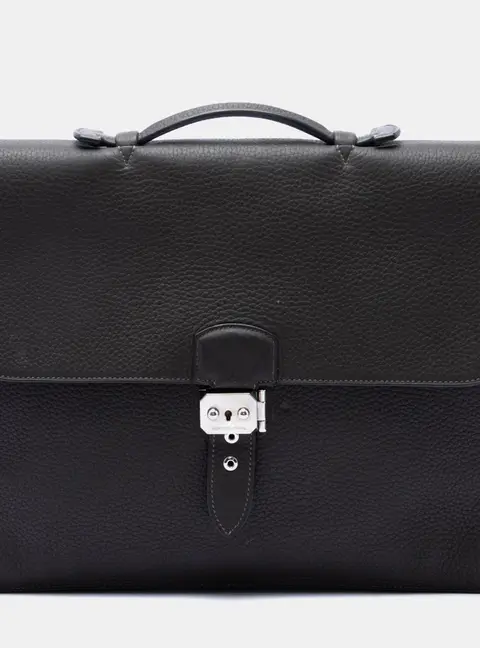 Hermes Brown Sac &agrave; Dep&ecirc;ches 38 Verso Togo Calfskin Leather Business Bag