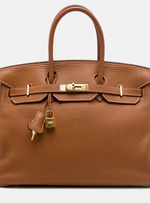 Hermes Birkin 35 Gold Togo Top Handle Bag