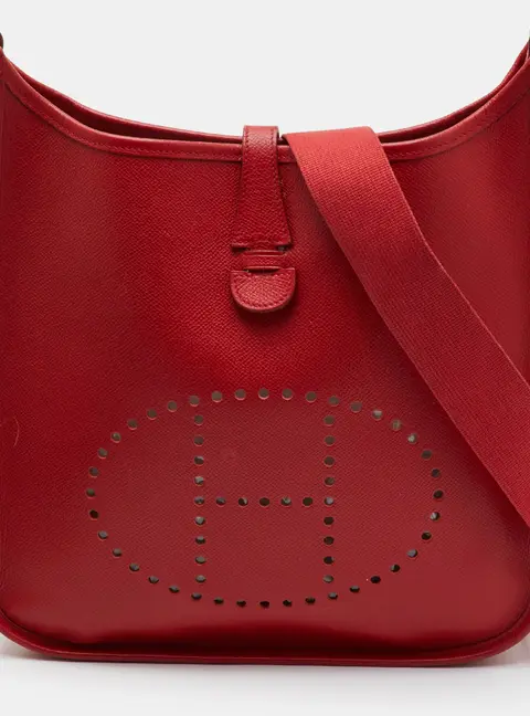 Herm&egrave;s Evelyne PM Vermillion Epsom Leather Shoulder Bag