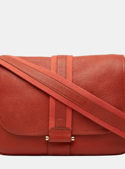 Hermes Bourlingue 34 Rose Jaipur Taurillon Clemence Leather Shoulder Bag