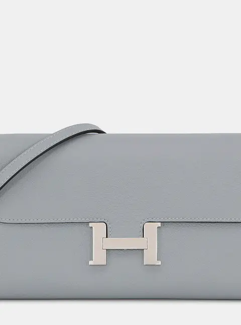 Hermes Constance To Go Green Pantan Evercolor Calfskin Leather Wallet Bag