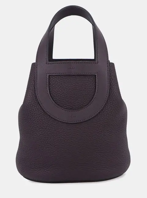 Hermes In The Loop 18 Cassis Taurillon Clemence Leather Swift Leather Top Handle Bag
