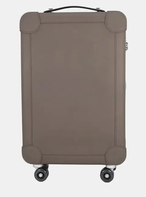Hermes Rms Rolling Mobility Suitcase Etain/Black Taurillon Clemence Travel Bag