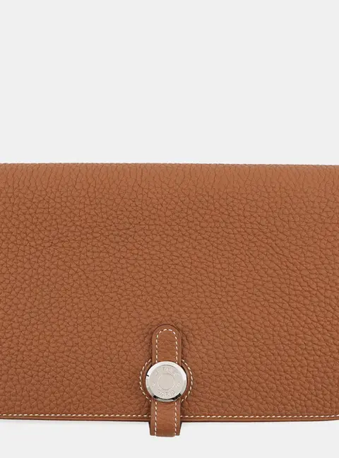 Hermes Dogon Duo Gold Togo Calfskin Leather Wallet Bag