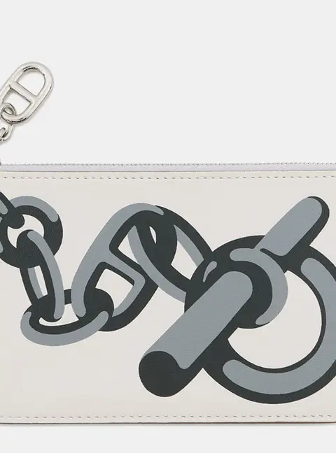 Hermes Zip Ango Chaine d'Ancre Grisper Mangrove Gripantan Swift Leather Card Case Bag