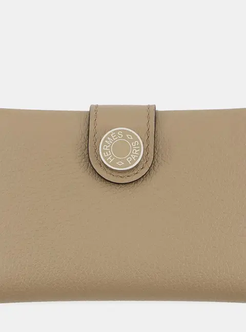 Hermes RMS Card Case Beige De Weimar Evercolor Calfskin Leather Card Holder Bag