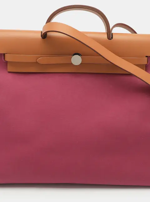 Herm&egrave;s Herbag Zip 39 Tosca/Natural Toile and Vache Hunter Bag