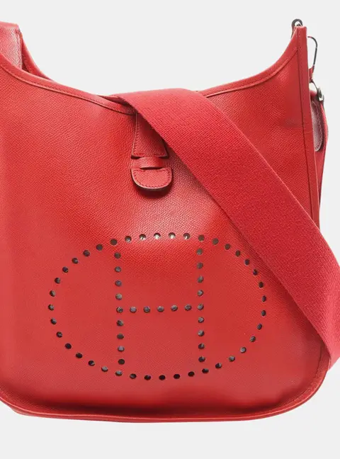 Hermes Evelyne II PM Red Epsom Leather Crossbody Bag
