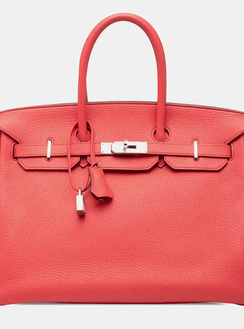 Hermes Birkin 35 Bougainvillier Clemence Palladium Hardware Top Handle Bag