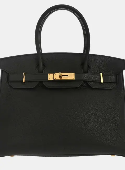 Hermes Birkin 30 Black Togo Calfskin Leather Top Handle Bag