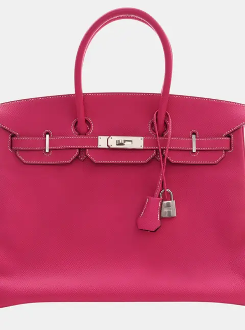 Hermes Birkin 35 Candy Collection Rose Tyrien Epsom Top Handle Bag