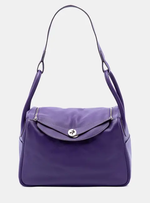 Hermes Lindy 34 Purple Swift Leather Shoulder Bag