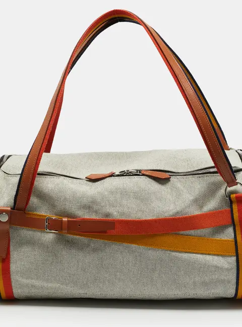 Herm&egrave;s Bridleback 50 Ecru/Noir/Fire/Amber Toile Goeland and Rocabar Duffel Bag
