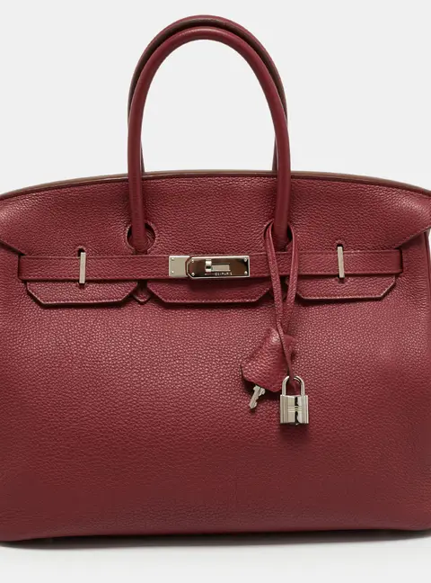 Hermes Birkin 35 Palladium Finish Tosca Togo Leather Tote
