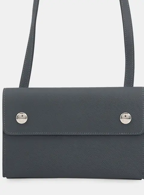 Hermes Nap To Go PM Gris Mykonos Epsom Calfskin Leather Crossbody Bag