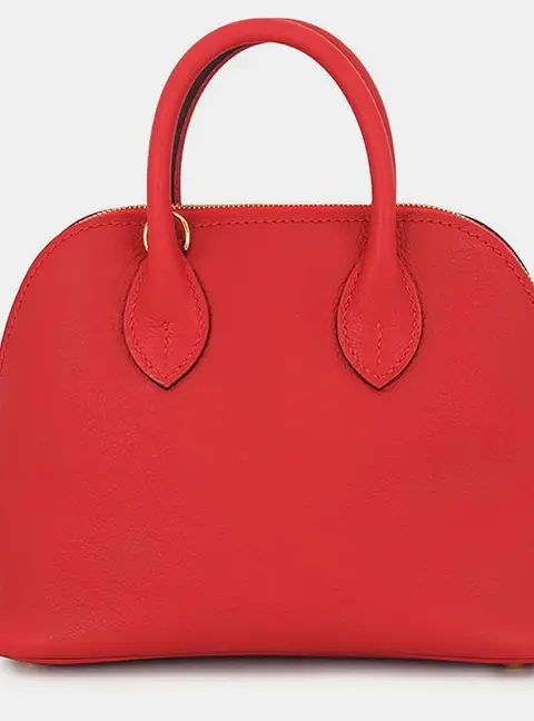 Hermes Bolide 1923 Mini Rouge De Coeur Evercolor Leather Top Handle Bag