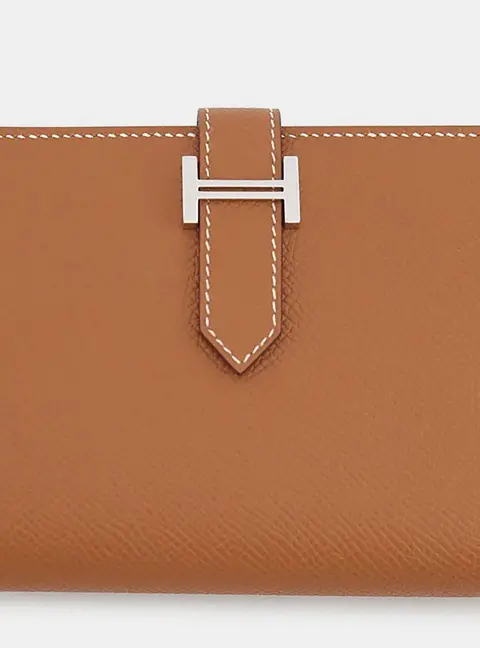 Hermes Bearn Compact Gold Epsom Leather Wallet