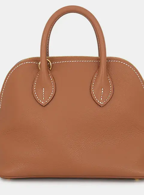 Hermes Bolide 1923 Mini Gold Evercolor Leather Top Handle Bag