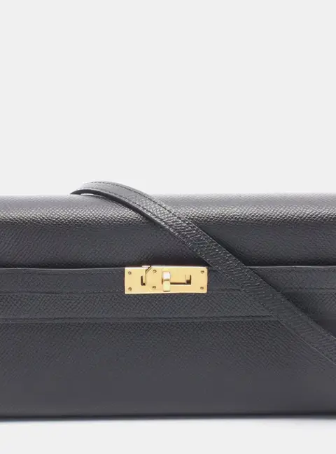 Herm&egrave;s Kelly Classique To Go Black Epsom Calfskin Leather Crossbody Bag