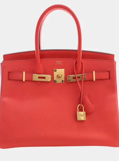 Hermes Birkin 30 Rose Jaipur Epsom Leather Gold Hardware Top Handle Bag