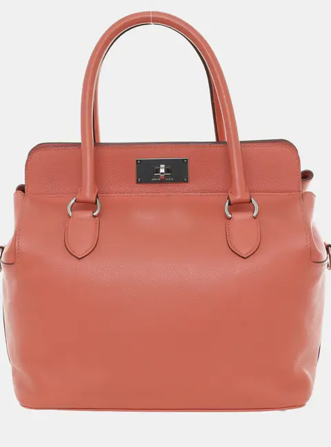 Hermes Toolbox 26 Flamingo Evercolor Leather Top Handle Bag