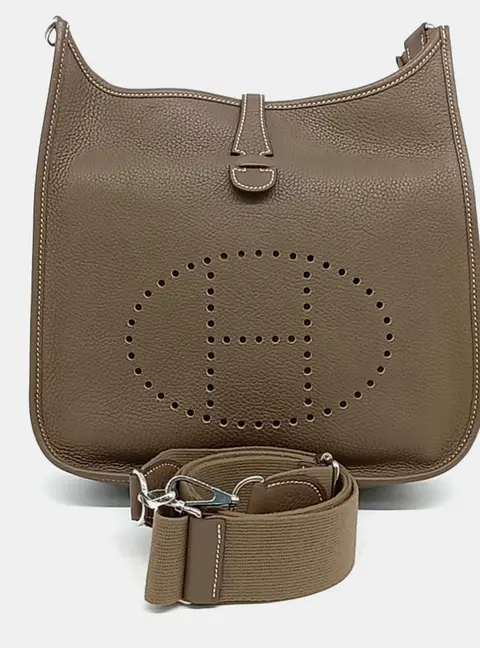 Hermes Evelyne 29 Brown Clemence Calfskin Leather Shoulder Bag