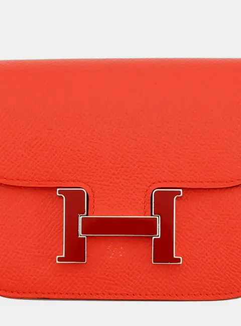 Hermes Constance Slim Rouge Casaque Epsom Leather Wallet Bag