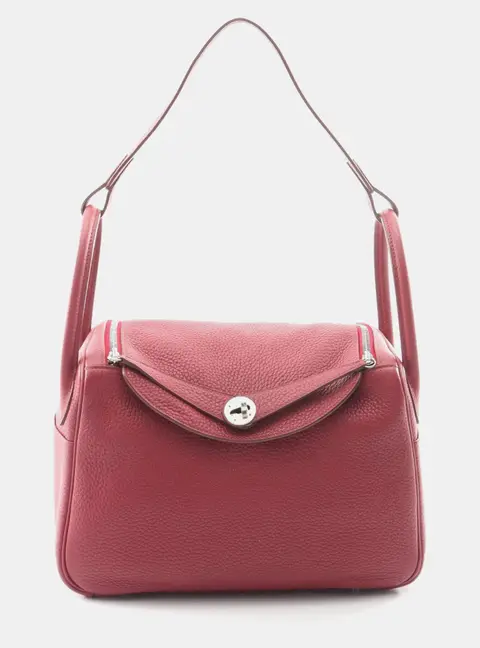Hermes Lindy Bordeaux Leather Shoulder Bag