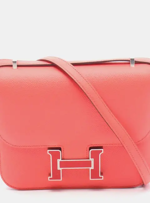 Herm&egrave;s Constance III Mini Rose Texas Epsom Leather Shoulder Bag