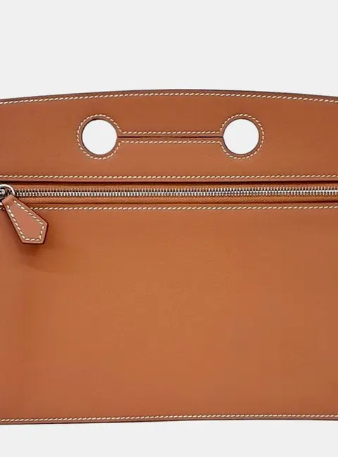 Hermes Brown Leather Bag Pocket 25 (B)